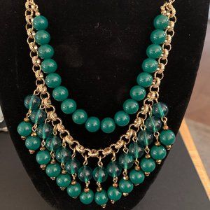 Green Beaded Layered Necklace